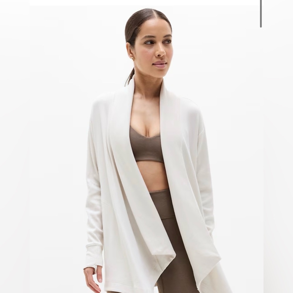 Athleta Pranayama Restore Rib Wrap - Cream, Size L, Like New!